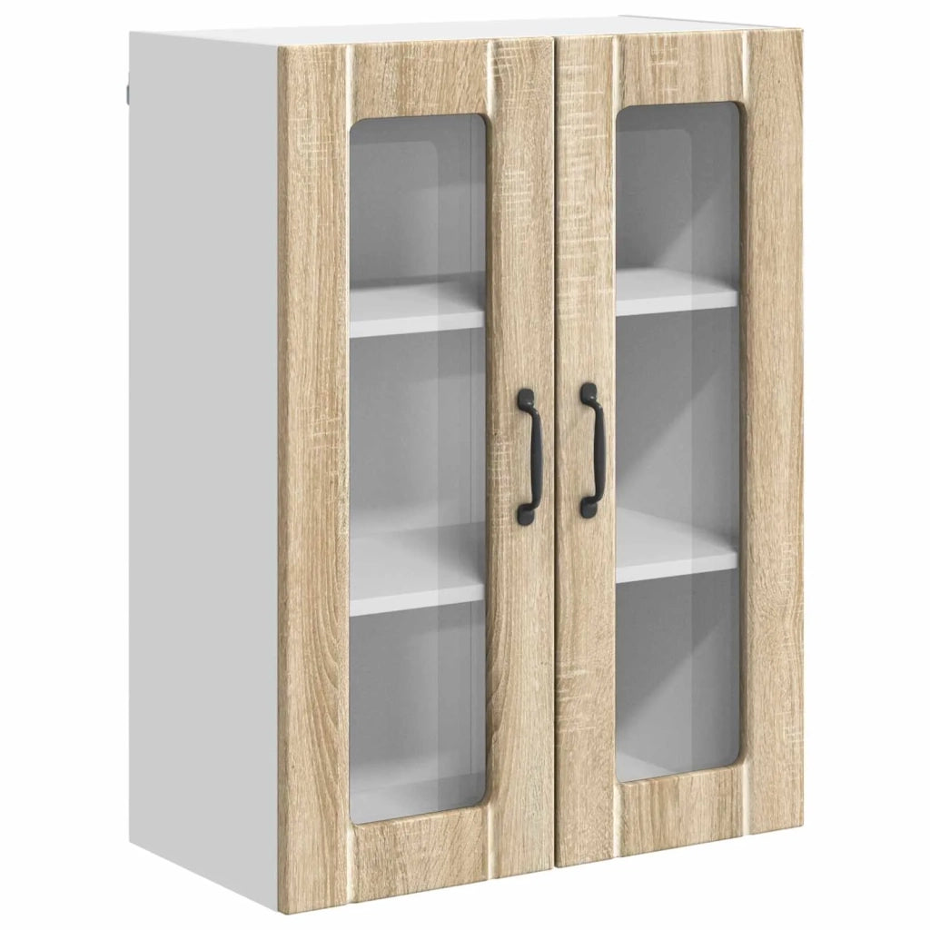 Mobile in vetro da parete LUCCA Rovere Sonoma 60 x 31 x 80 cm