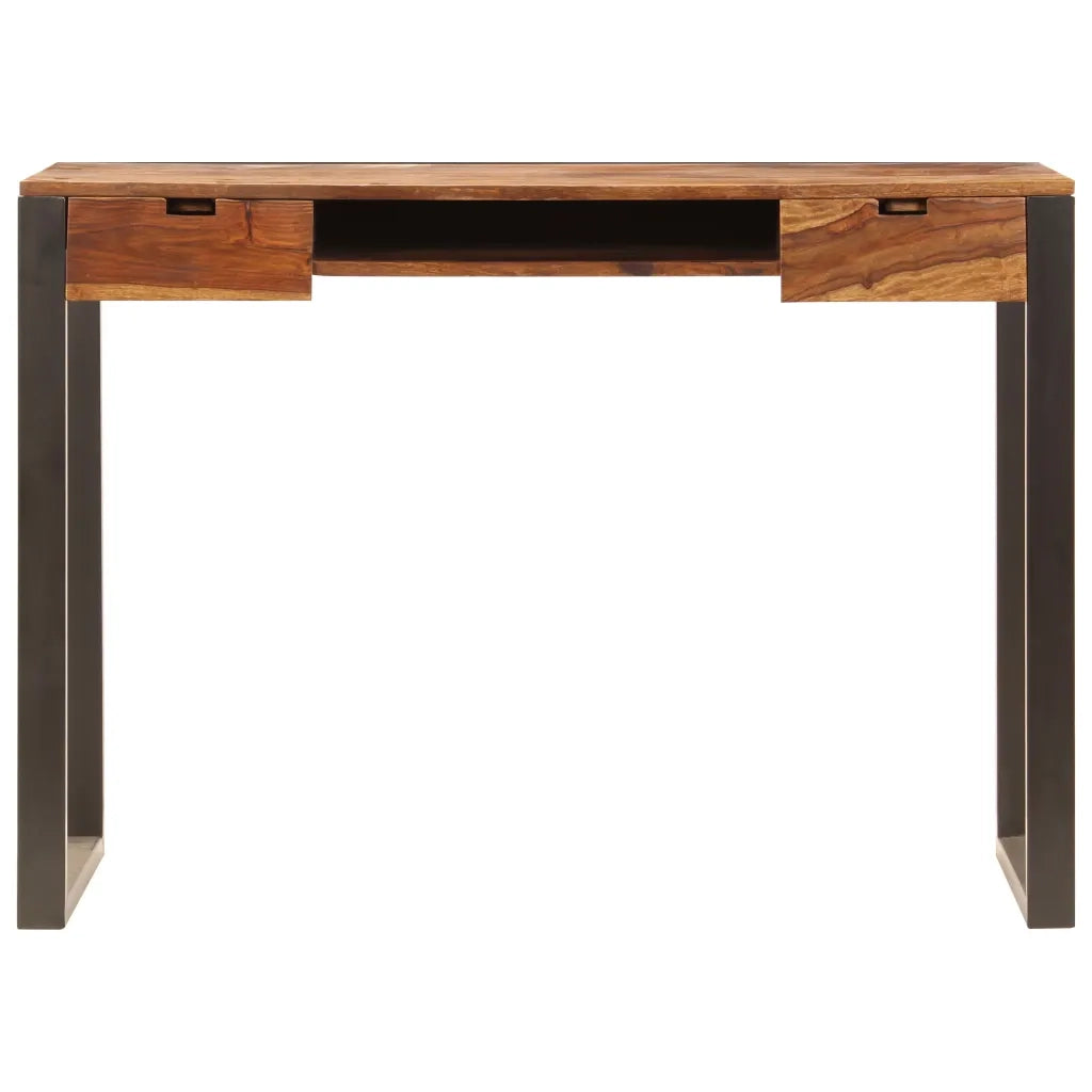 Scrivania 110x55x78 cm Massello di Acacia e Acciaio 247963