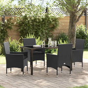 Set da Pranzo per Giardino con cuscino 5 pcs Nero polyrattan 3379774