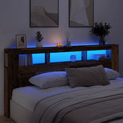 Testiera LED Legno Antico 220x18,5x103,5 cm Legno Multistrato 857694