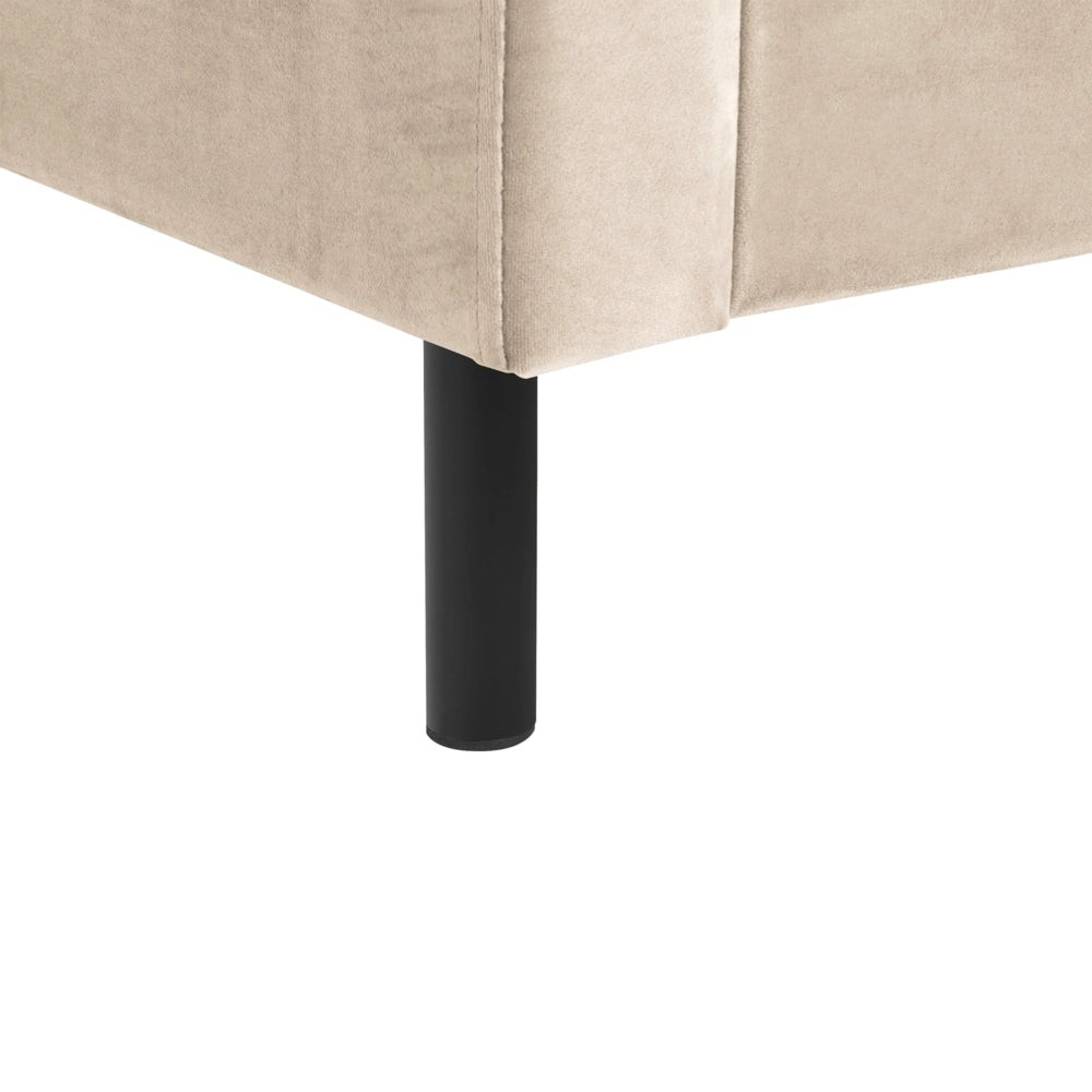 Letto matrimoniale con doghe 140 x 200 cm velluto di colore beige stile glam moderno