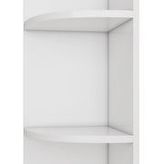 Libreria ad Angolo con 5 Ripiani; Design Triangolare Salvaspazio; Stile Moderno; in MDF; 42×30×180 cm; Bianco