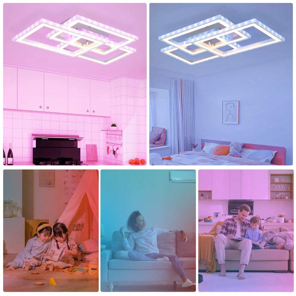 ZMH Lampada da soffitto plafoniera LED RGB dimmerabile telecomando per camera letto