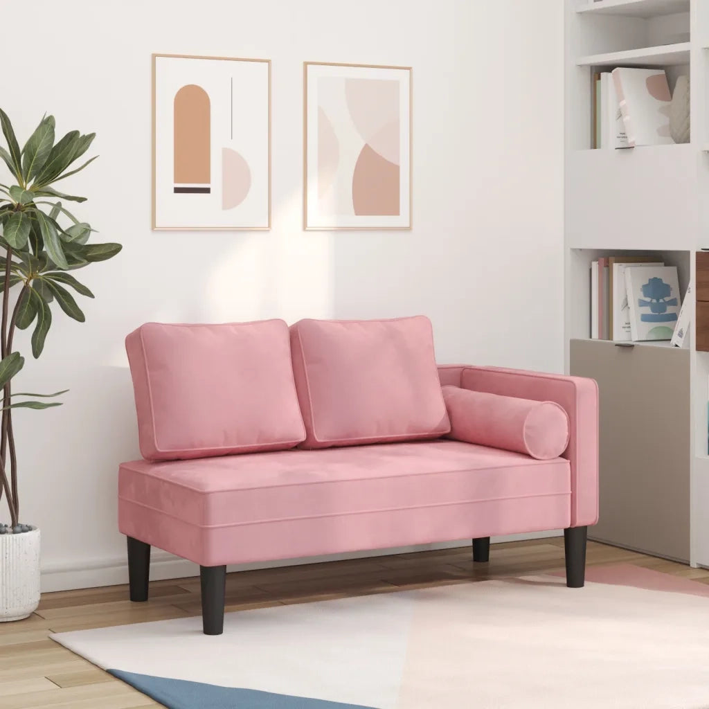 Chaise Lounge | Sedia a Sdraio con Cuscini Rosa in Velluto CFW1028421