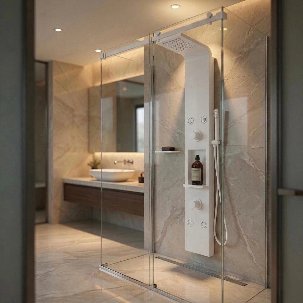 Colonna doccia pannello idromassaggio effetto cascata YH8126 SEUL - Bianco