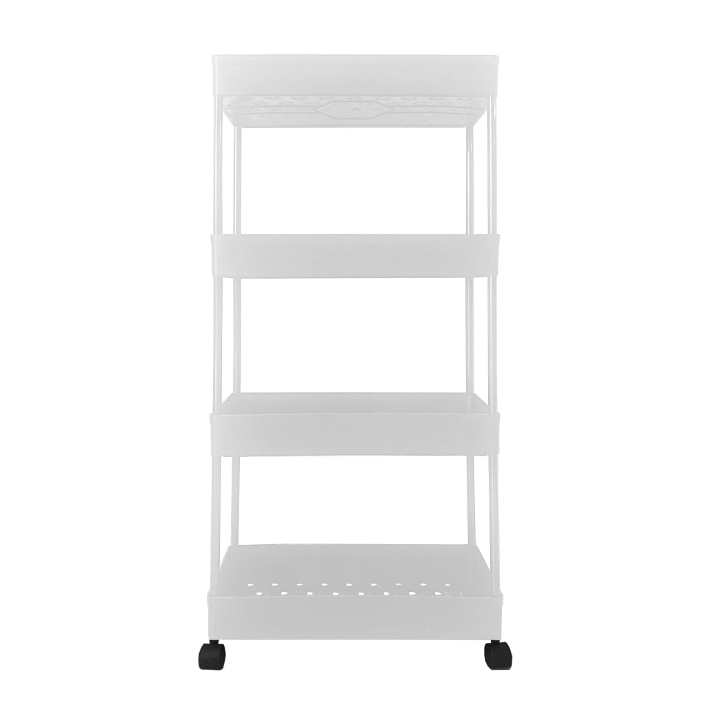 Carrello Portaoggetti Slim 4 Altezze 87x40,5x22,5 cm Bianco