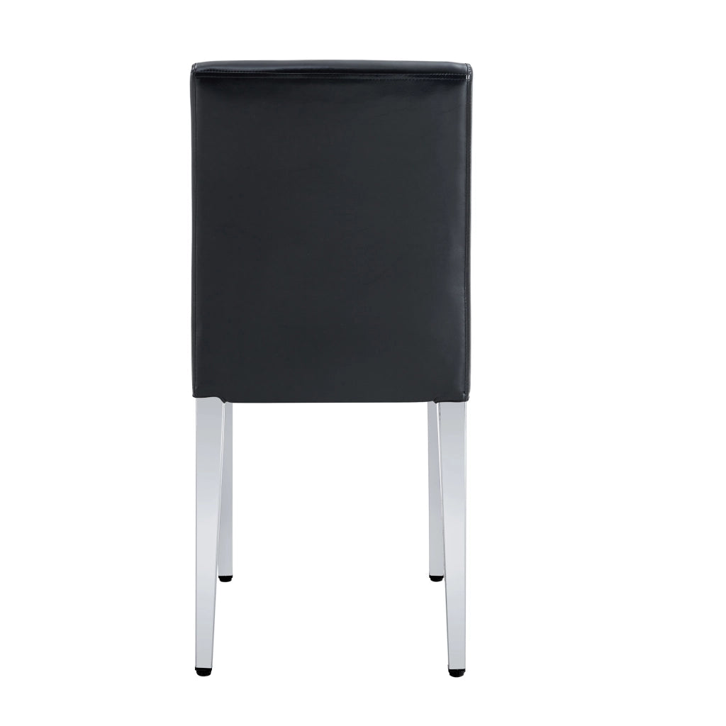 SEDIA da pranzo Set da 2 pezzi 90 cm nero e argento in PU e metallo