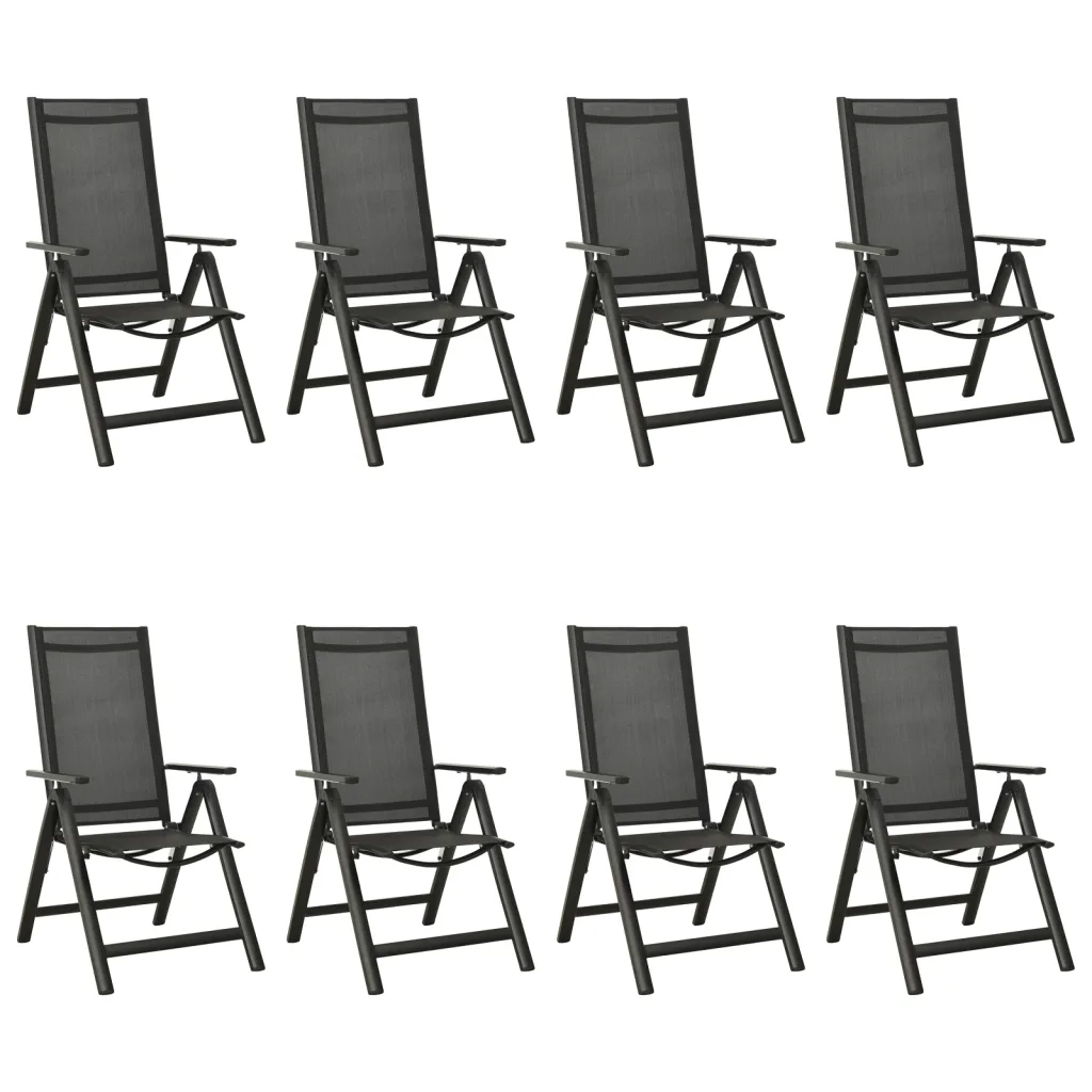 Set Mobili da Pranzo per Giardino 9 pz in Alluminio Antracite 3070641