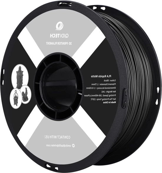 Filamento PLA Matto Rapido 1,75mm - Stampaggio ad Alta Velocità - Nero Matto
