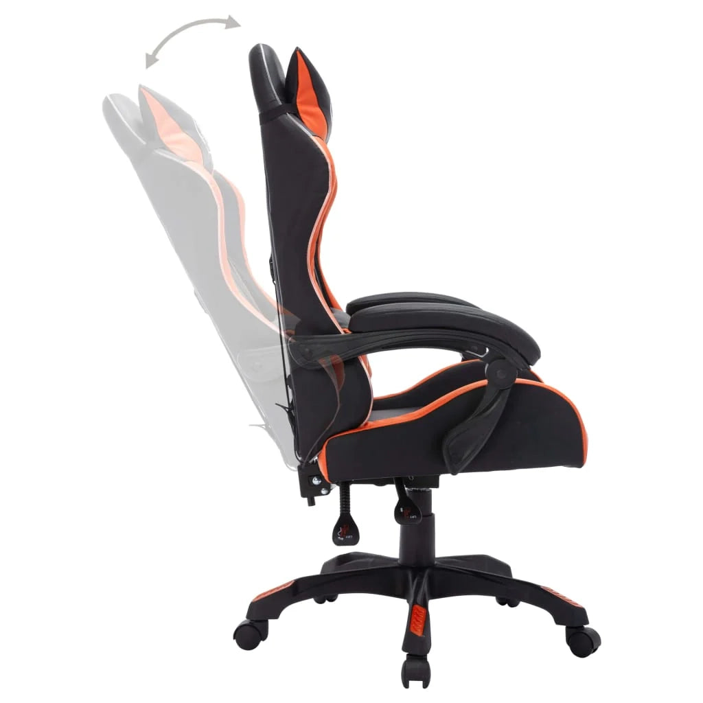Sedia girevole da ufficio/studio/videogioco con illuminazione LED RGB e similpelle multicolore 02_0024209