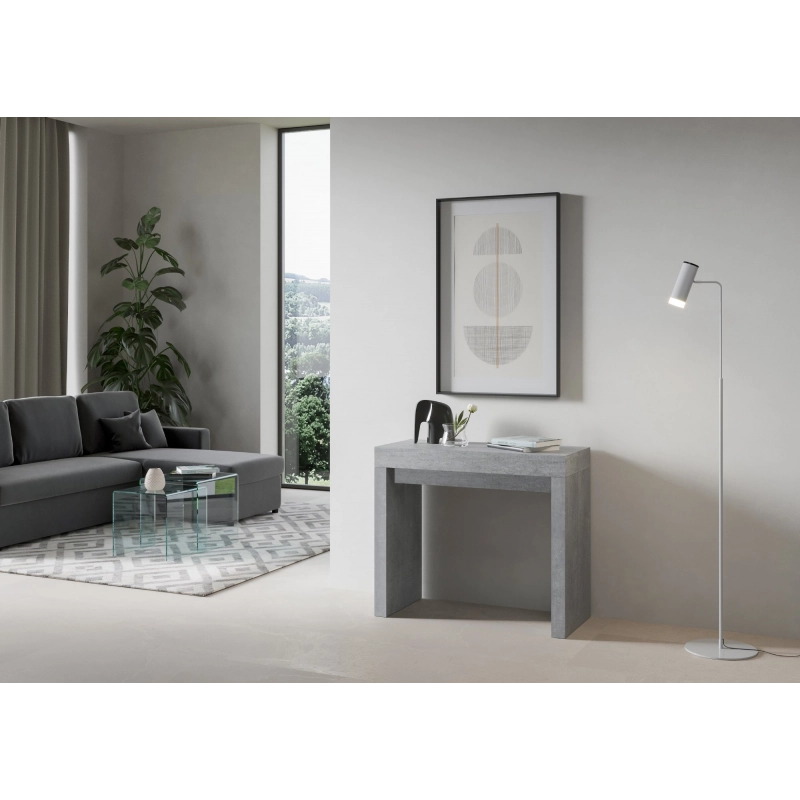 Consolle allungabile 90x40/196 cm Roxell Small - Cemento