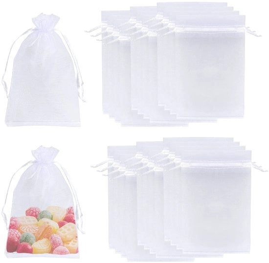 Confezioni di organza per regali - 100 pezzi - 7 x 9 cm - Ideali per matrimoni e occasioni speciali