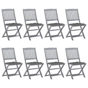 Sedie da Giardino Pieghevoli 8 pz con Cuscini Massello Acacia cod mxl 8554