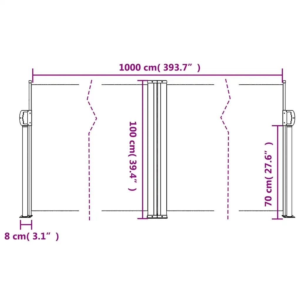 Tenda da Sole Laterale Retrattile Terracotta 100x1000 cm 4004693