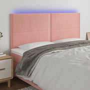 Testiera a LED Rosa 160x5x118/128 cm in Velluto