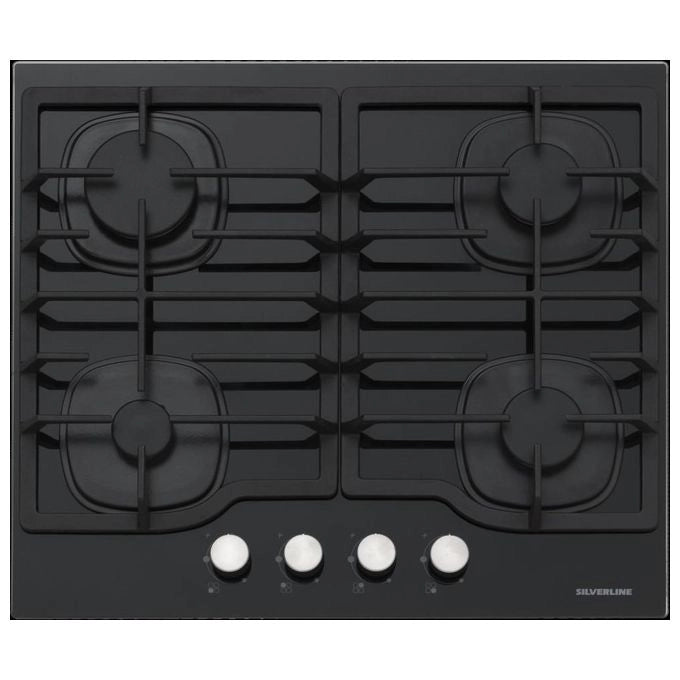 Silverline CS5404B01 piano cottura Nero Da incasso 58 cm Gas 4 Fornello(i)