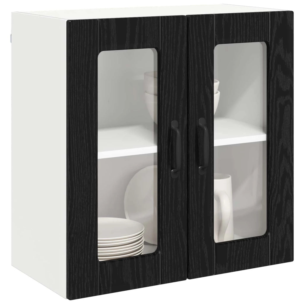 Mobile in vetro da parete LUCCA Rovere Nero 60 x 31 x 60 cm