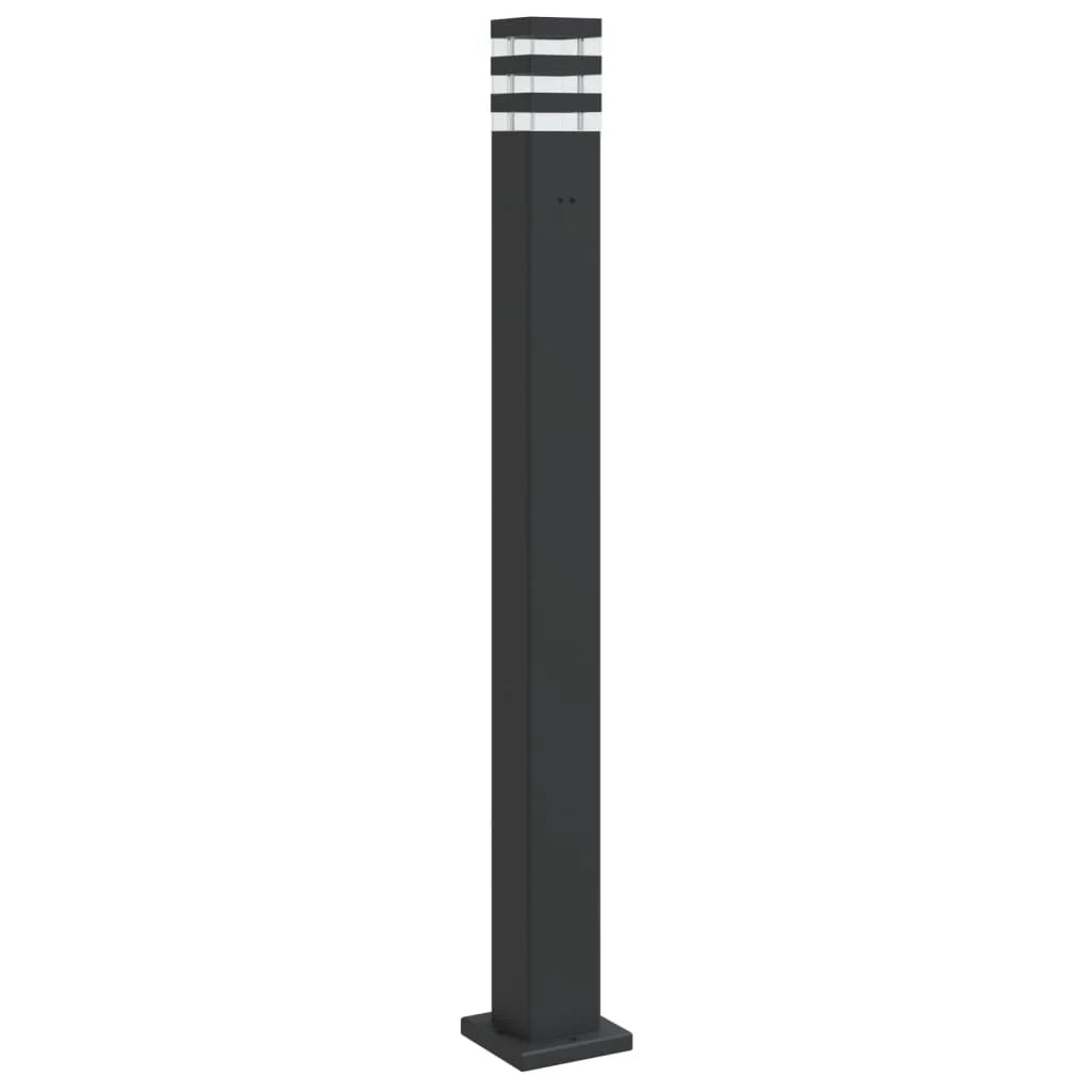 Lampada da terra per esterno con presa 110 cm alluminio nero 02_0042528