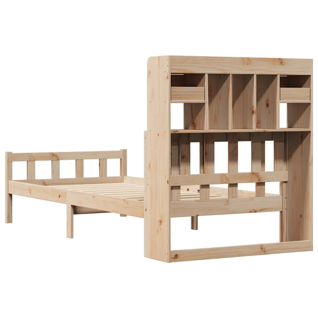 Letto Libreria senza Materasso 90x190 cm Legno Massello Pino 3322158
