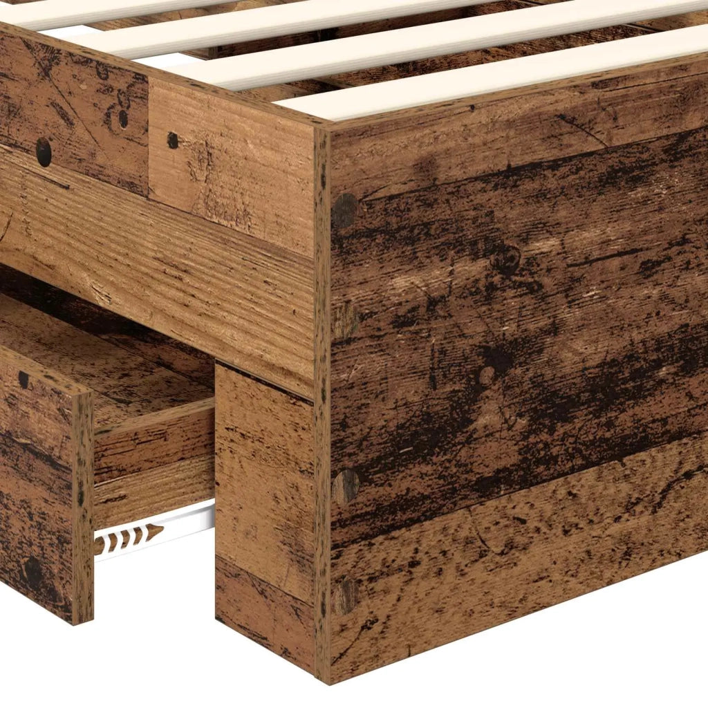 Struttura del letto con testiera Legno vecchio 100 x 200 cm 3412826
