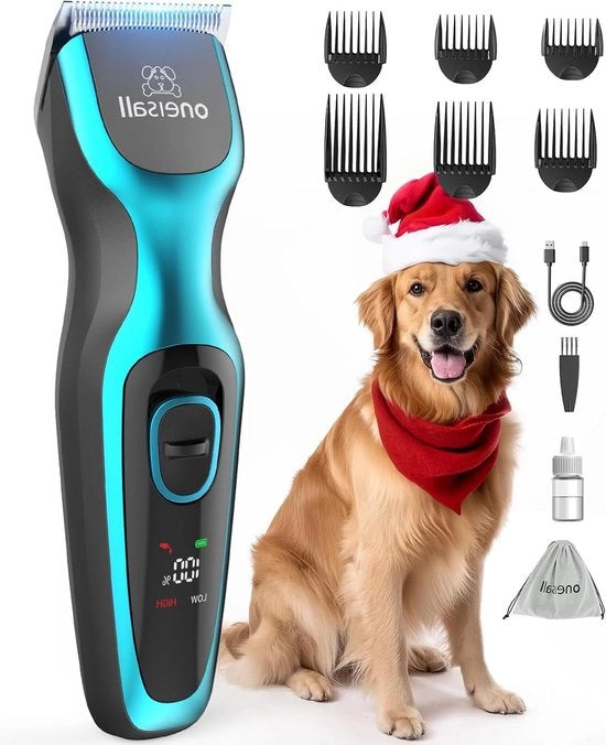 Tondeuse professionale silenziosa per cani e gatti - Elettrica con motore a 7000 tpm (blu)