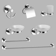 KIT ACCESSORI BAGNO 7 PEZZI SERIE CAROL  Cromo  vetro     CARDINALE