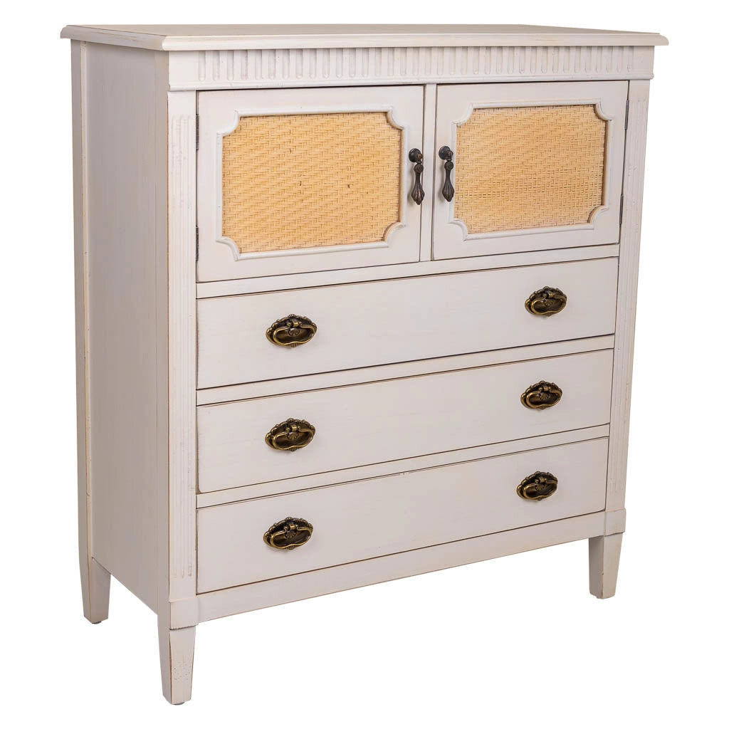 Cassettiera in legno bianco 82x36x90h