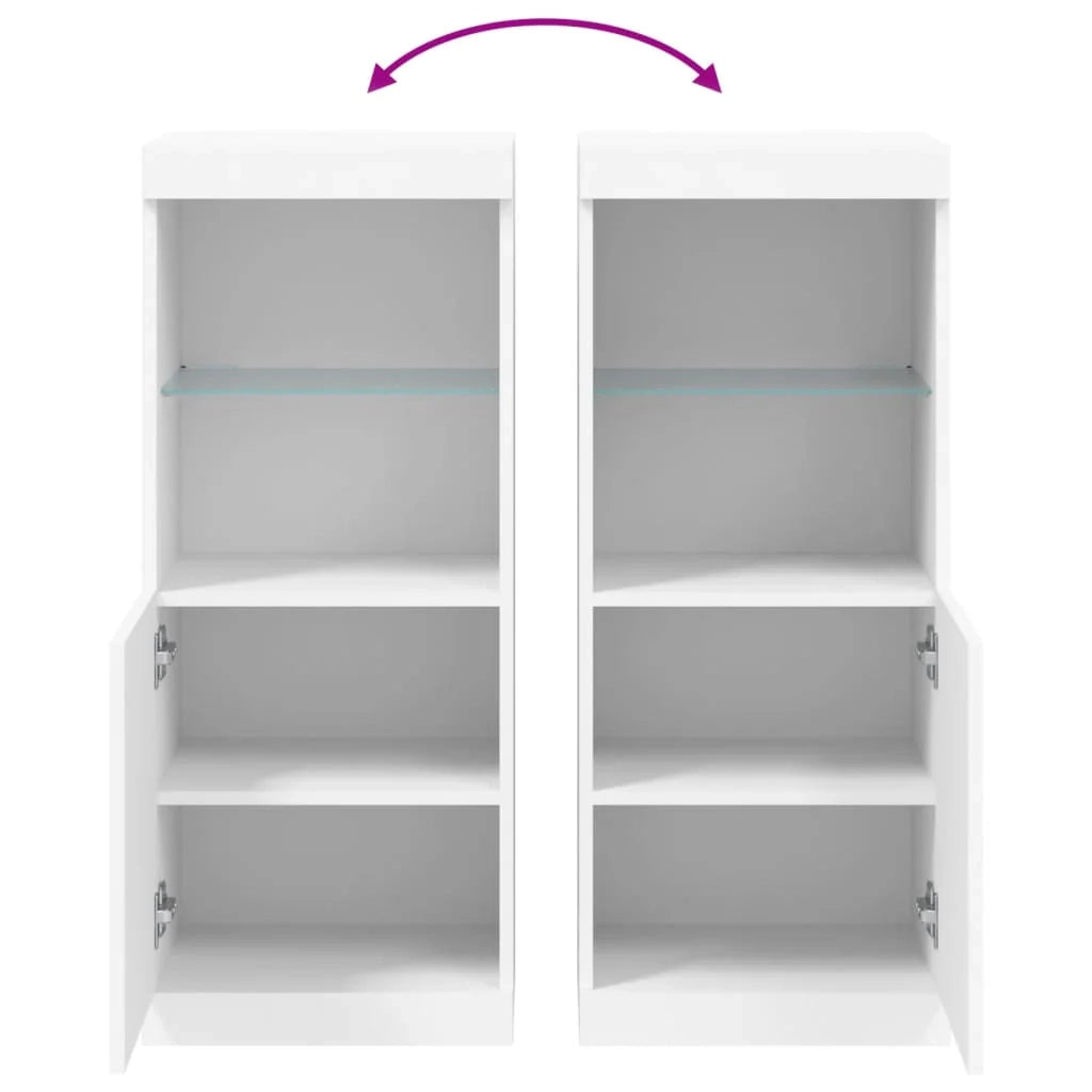Buffet credenza cassettiera armadio mobile contenitore organizer per cucina soggiorno salotto con luci LED 41 x 37 x 100 cm bianco 02_0029848