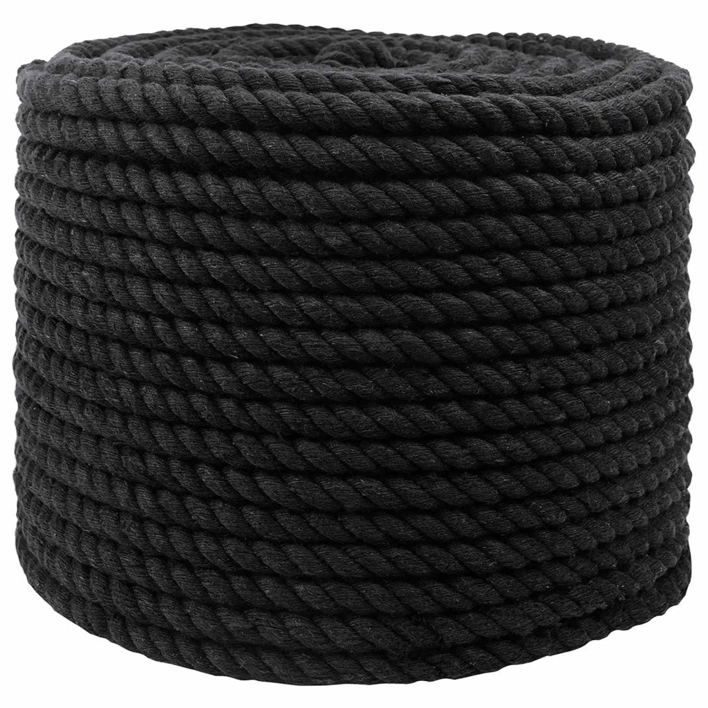 Corda di Cotone 10 mm 50 m Nero 100% Cotone 42011810