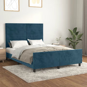 Giroletto senza Materasso Blu Scuro 140x190 cm in Velluto