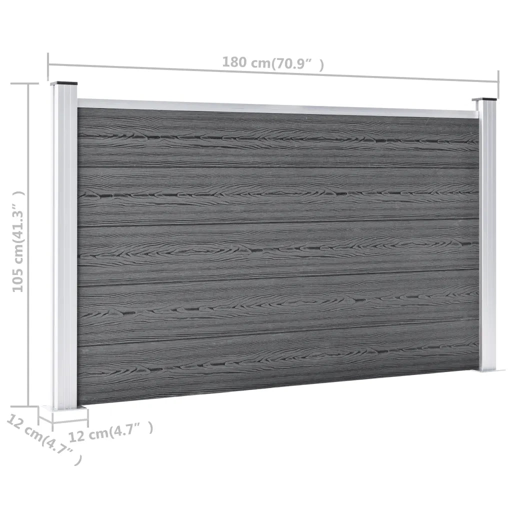Recinzione da Giardino in WPC 353x106 cm Grigia