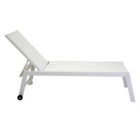 Lettino Prendisole da Giardino 203,5x70xh42,5 cm in Alluminio e Textilene Altamura Bianco