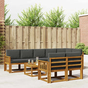 Set di divani da esterno con cuscino 9 pcs Naturale e Antracite