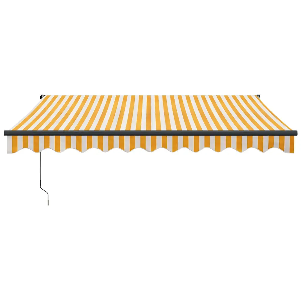 Tenda Sole Automatica Retrattile Gialla e Bianca 3,5x2,5 m