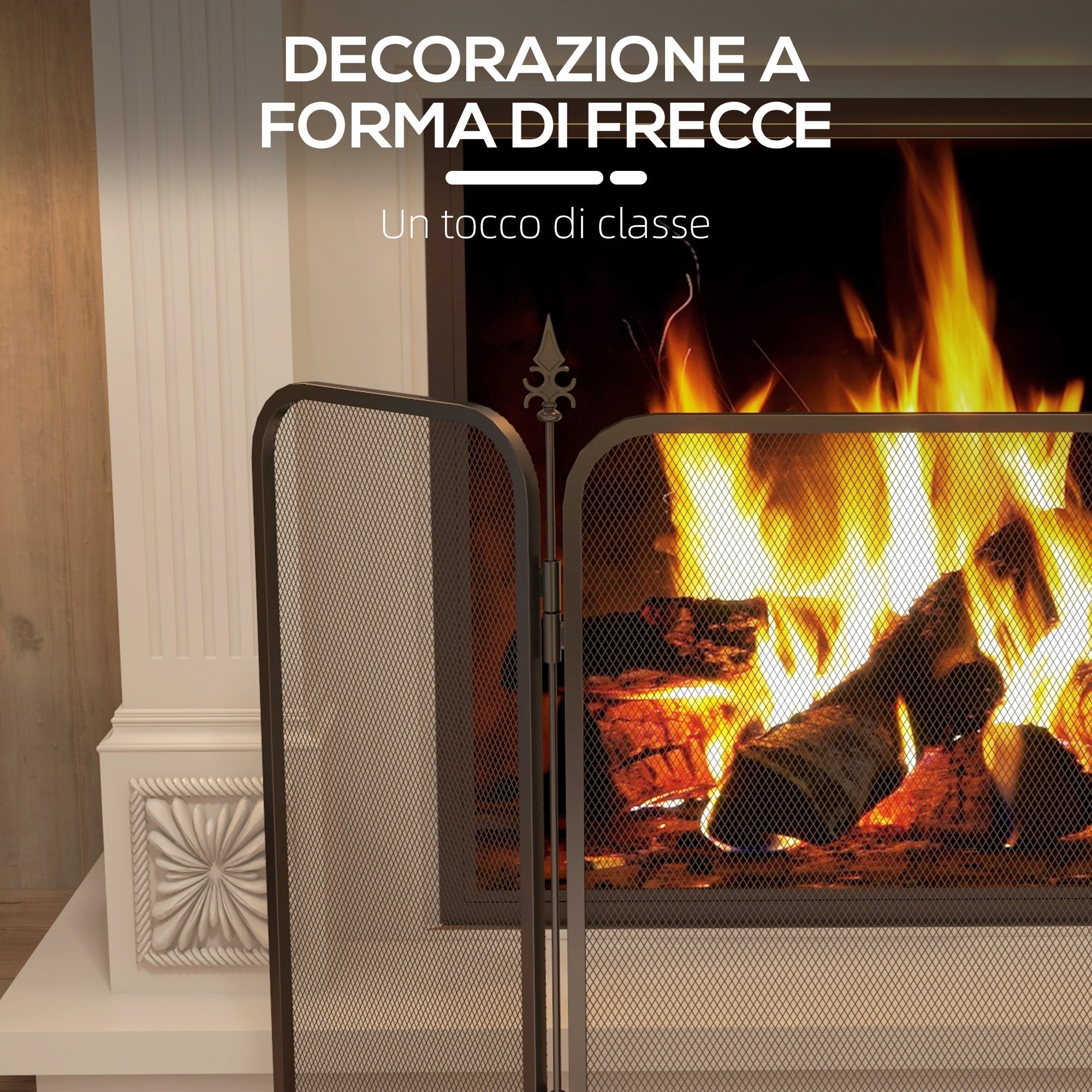 Parascintille con Antine 96x1,3x56 cm in Metallo Nero