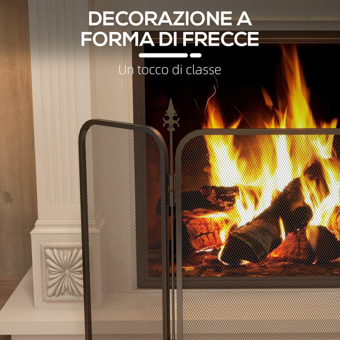 Parascintille con Antine 96x1,3x56 cm in Metallo Nero