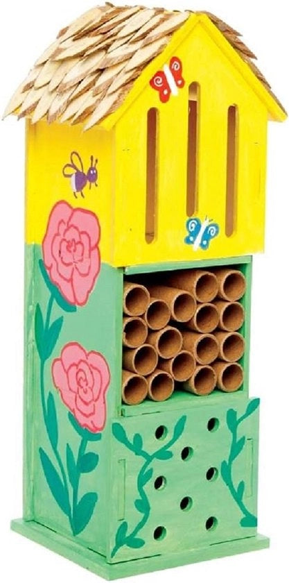 Insectario / Design di un insettario con materiali naturali - Per api, farfalle e farfalle - Da appendere, 27 x 20 x 6 cm