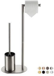 Kit da bagno con supporto per spazzola e supporto per rulli - Design in piedi in nichel sbalzato