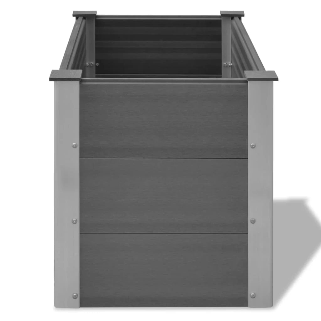 Fioriera rialzata per piante e fiori giardino WPC 100 x 50 x 54 cm grigio 02_0001234