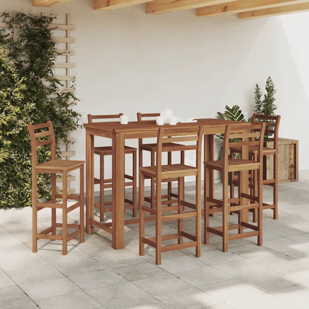 Tavolo da Bar in Legno Massello di Acacia 150x70x105 cm