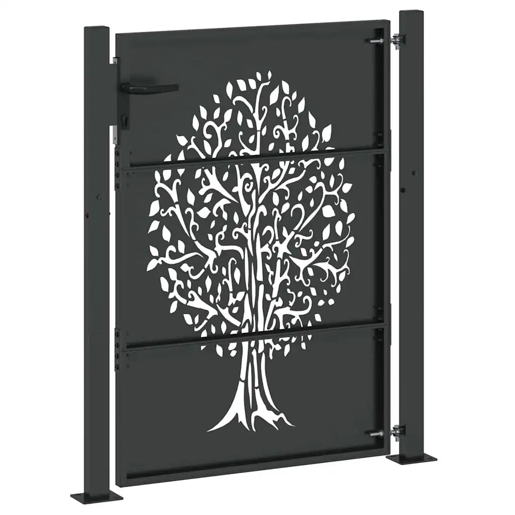 Cancello da giardino con blocco Nero 110 x 130 cm 42015885