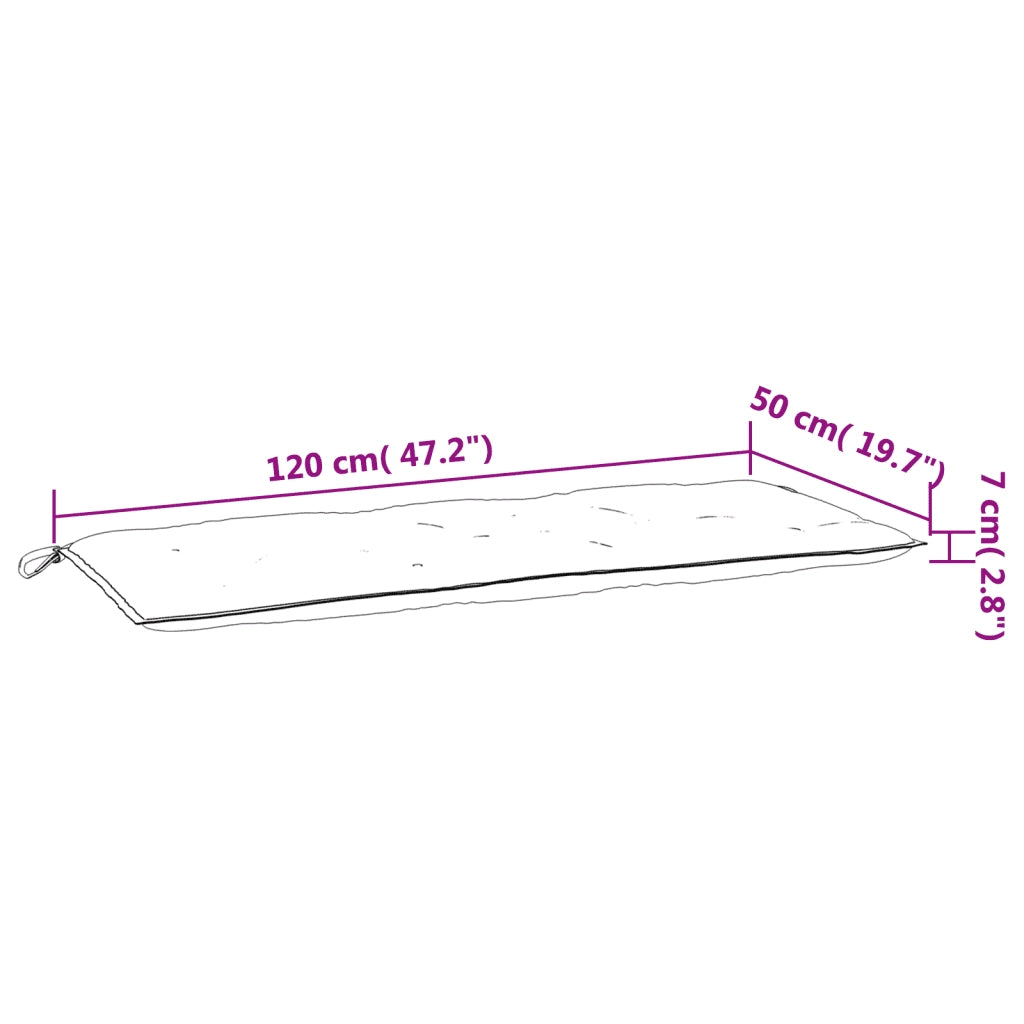 Cuscino per Panca da Giardino-Cuscini per panchina da esterno Blu M¨¦lange 120x50x7cm in Tessuto