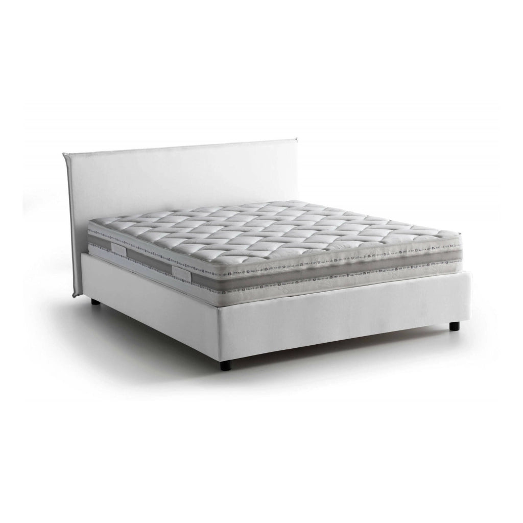 Letto Matrimoniale Ariadni, Letto Matrimoniale Materasso Incluso Made in Italy, Bianco