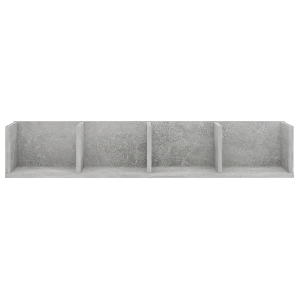 Scaffale Porta CD Grigio Cemento 100x18x18 cm Legno Multistrato 801323