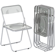 Set da 4 Sedie Pieghevoli in Acrilico. Trasparenti. Grigio