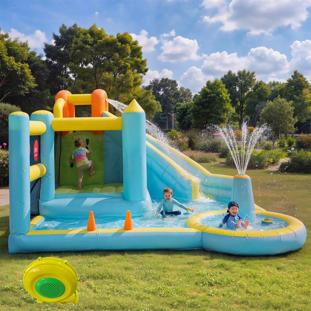 Castello Gonfiabile Acquatico con Scivolo e Piscina ¨C MINIMAL ¨C 430x390x210 cm