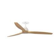 FARO Ventilatore da soffitto DC Ø1520 con 6 velocità, funzione inversa, compatibile TUYA, per soffitti inclinati, colore bianco, pale in legno di pino ALO Recess FARO-33728DCRWT