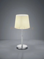 LYON LAMPADA DA TAVOLO ACCIAIO SATINATO CON PARALUME BIANCO REGOLABILE IN ALTEZZA H. 45-57CM, D.46,5CM ATTACCO E27