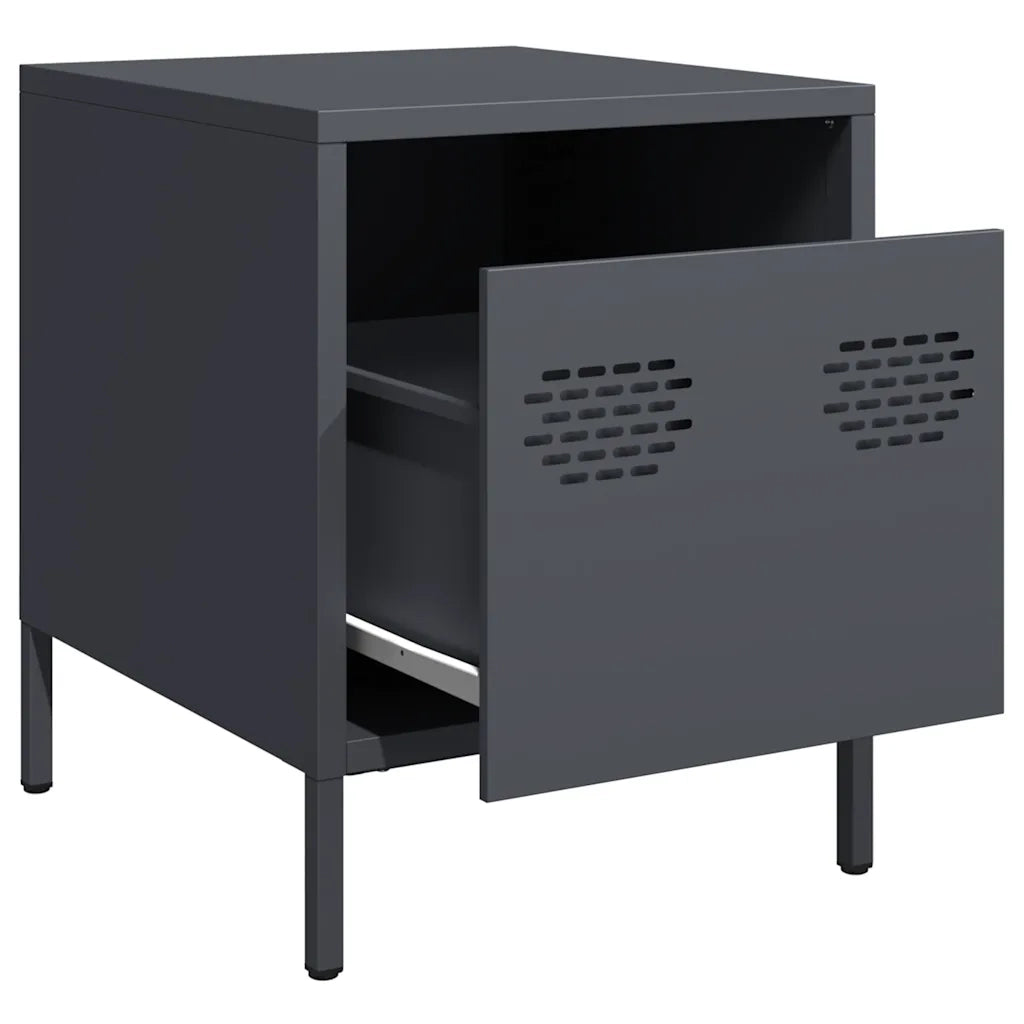 Comodini 2 pz Antracite 35x39x43,5 cm in Acciaio