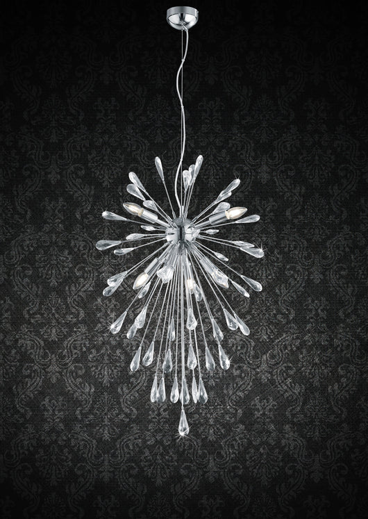 Lampada a Sospensione da Interno  E14 in Metallo Cromo